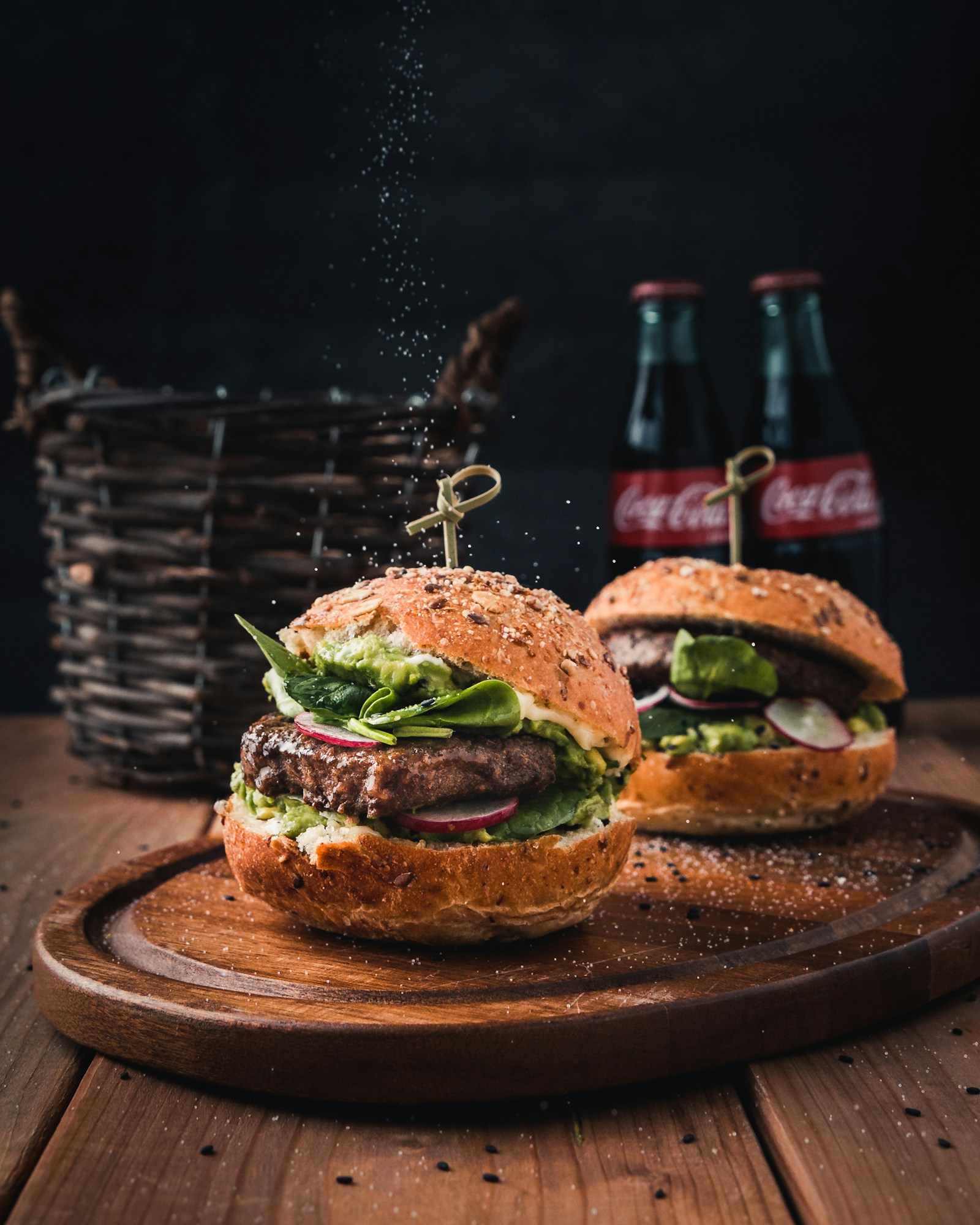 Burgers and golden fries ready to share at the table