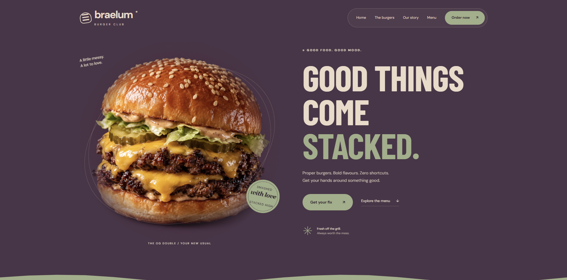 Burger restaurant website template preview
