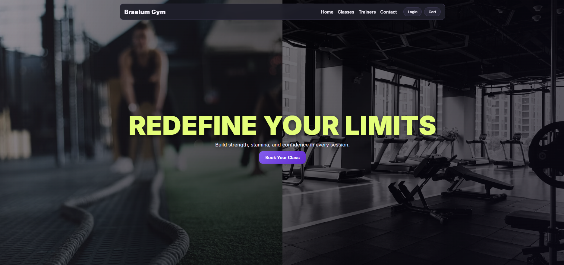 Gym website template preview