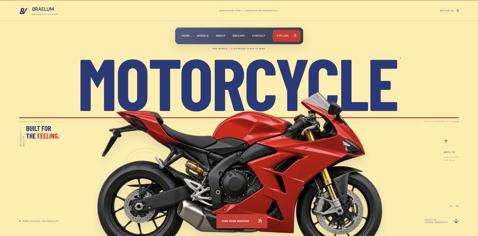 Motorcycle website template preview