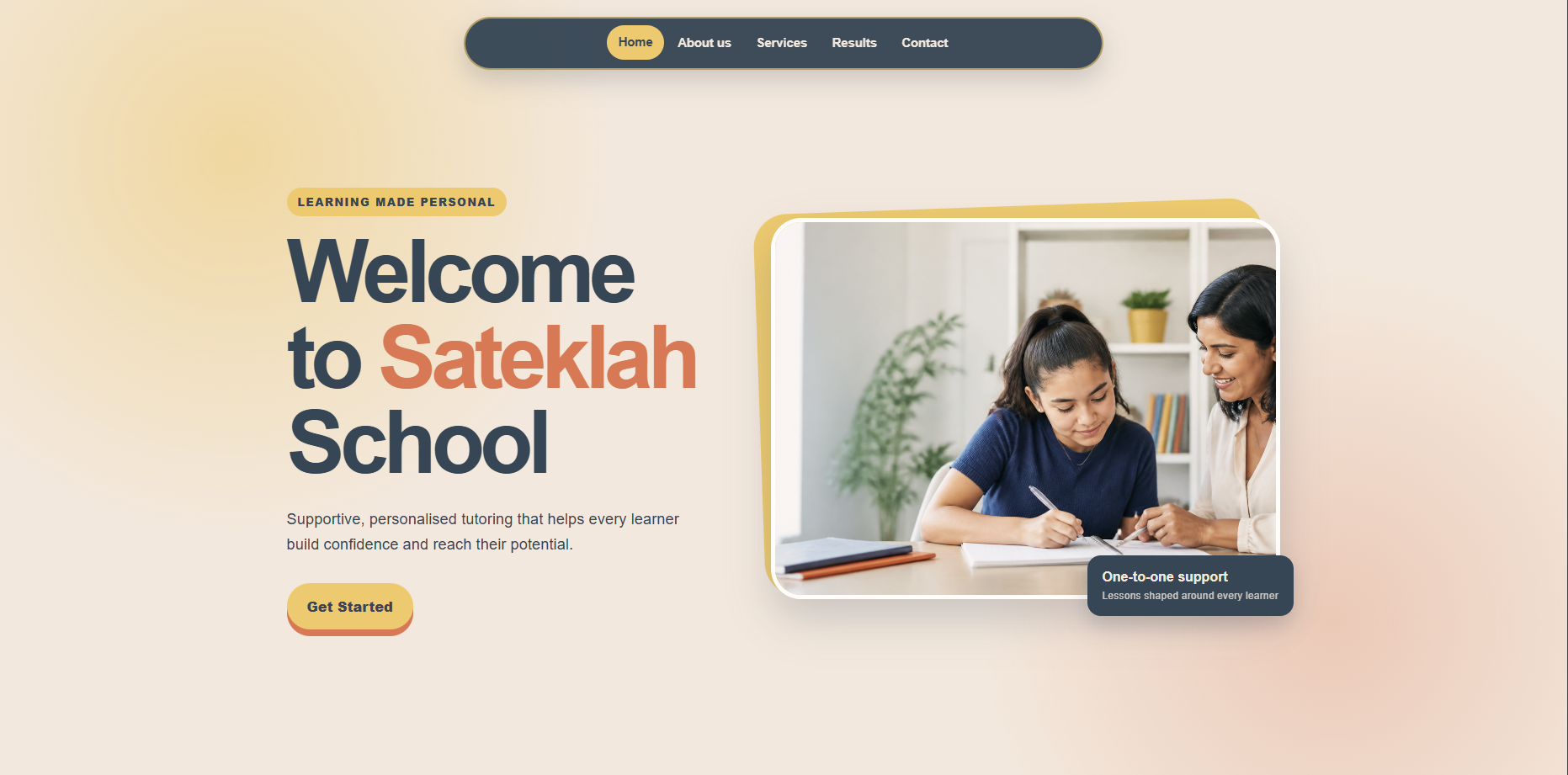 Education website template preview