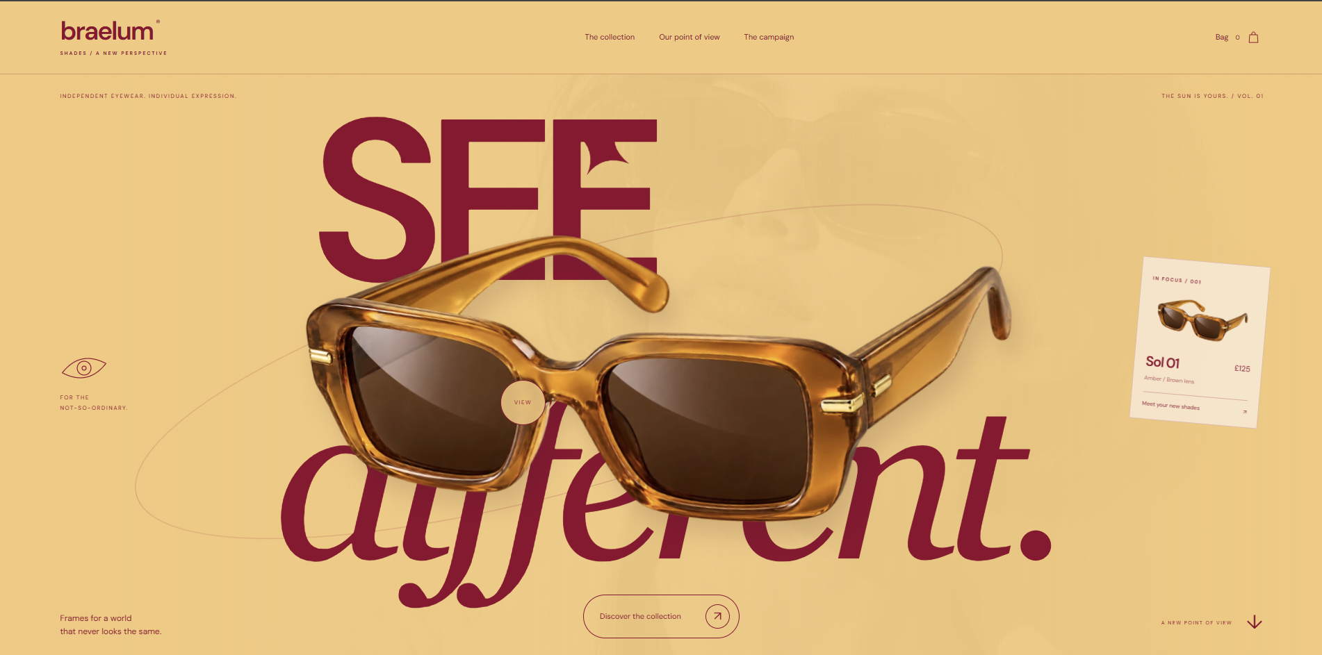 Eyewear website template preview