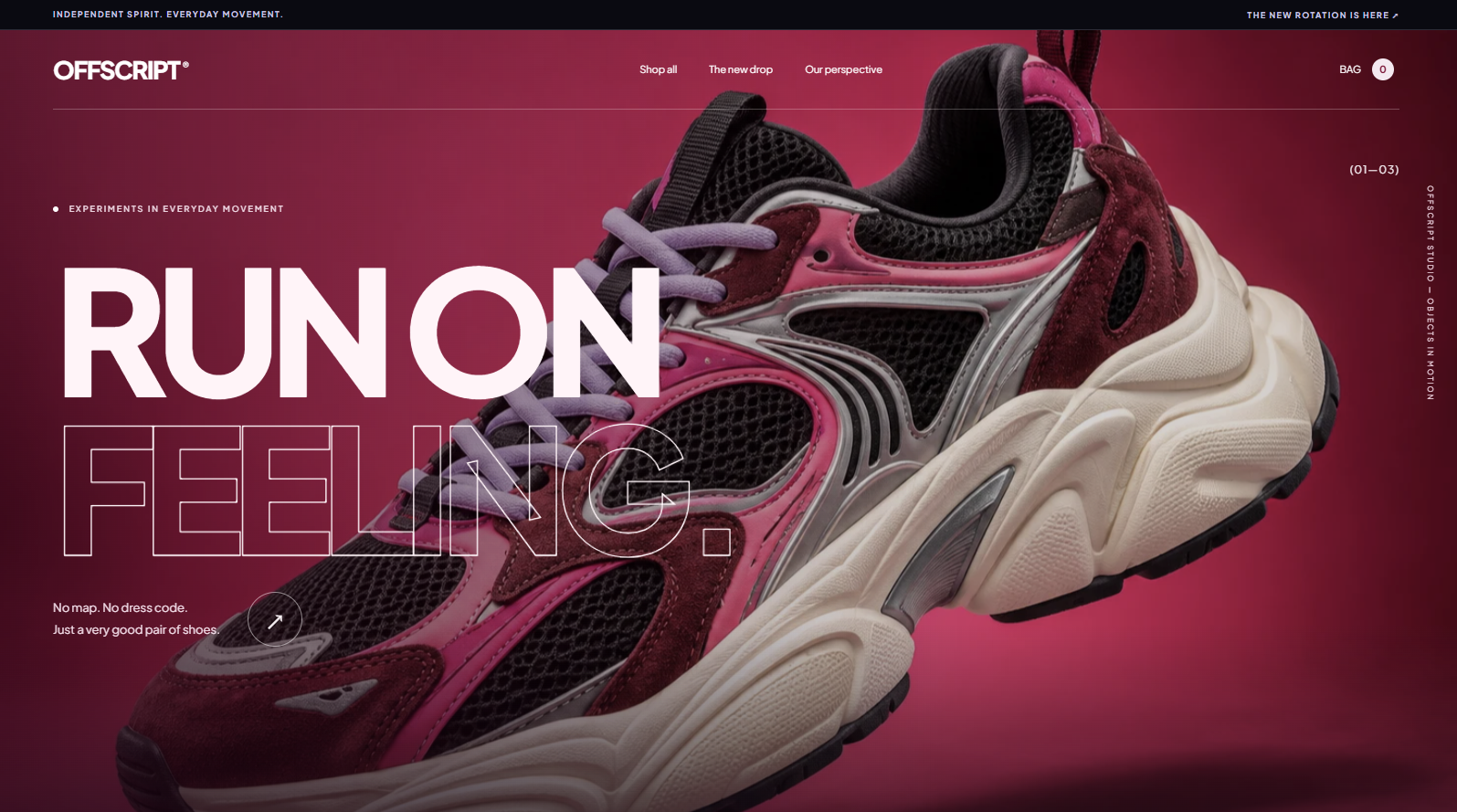Footwear website template preview