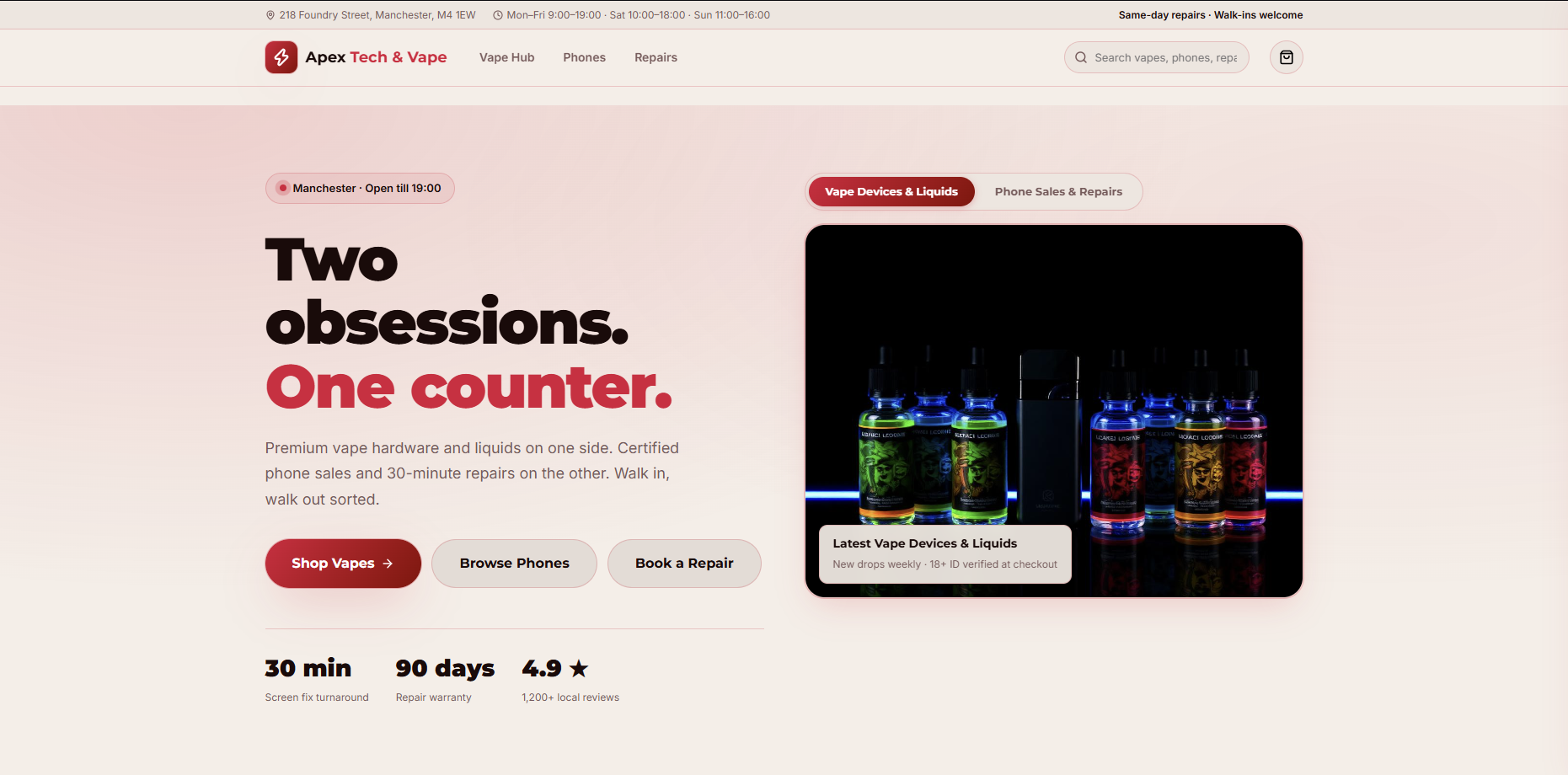 E-commerce website template preview